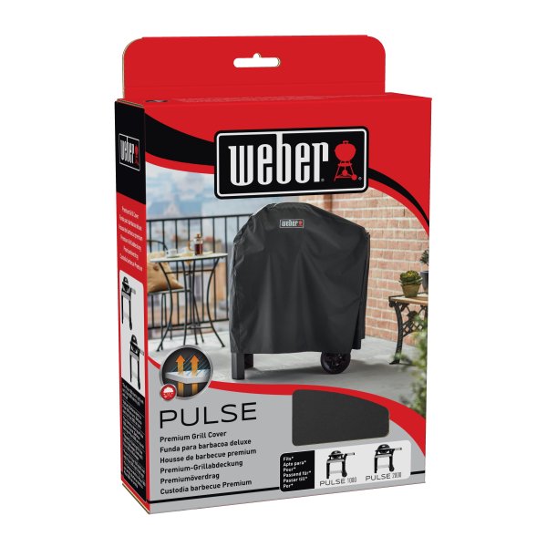 Weber Abdeckhaube Premium für Pulse 1000 / 2000 mit Rollwagen